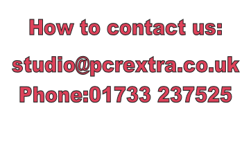 How to contact us:  studio@pcrextra.co.uk Phone:01733 237525